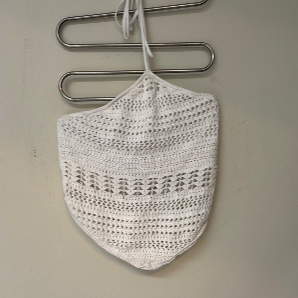 Abercrombie & Fitch White Crochet Crop Top